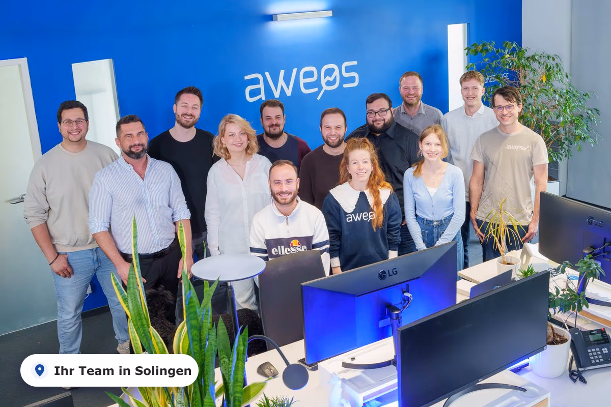 Das Team der AWEOS GmbH aus Solingen, das unser CRM entwickelt und täglich selbst nutzt