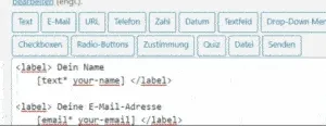 Feld in Contact Form 7 löschen