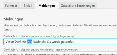 Contact Form 7 Meldungen anpassen