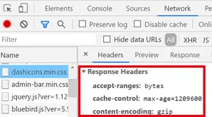 Caching im Chrome Network Tab
