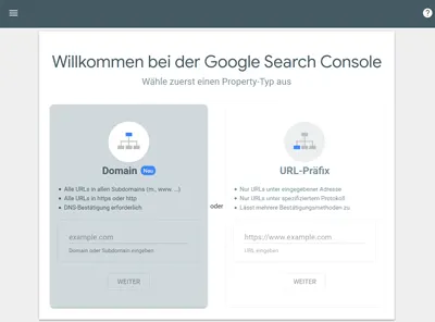 Google Search Console Property hinzufügen