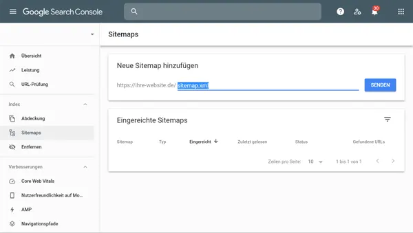 Sitemap bei Google Webmaster Tools einreichen