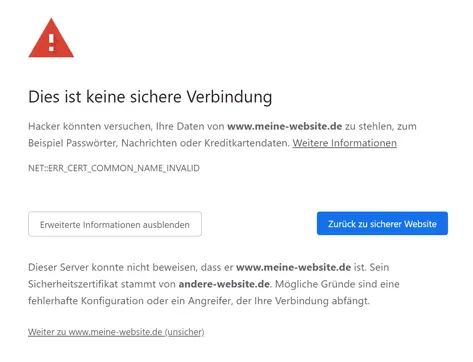 SSL Fehler: falsche Domain