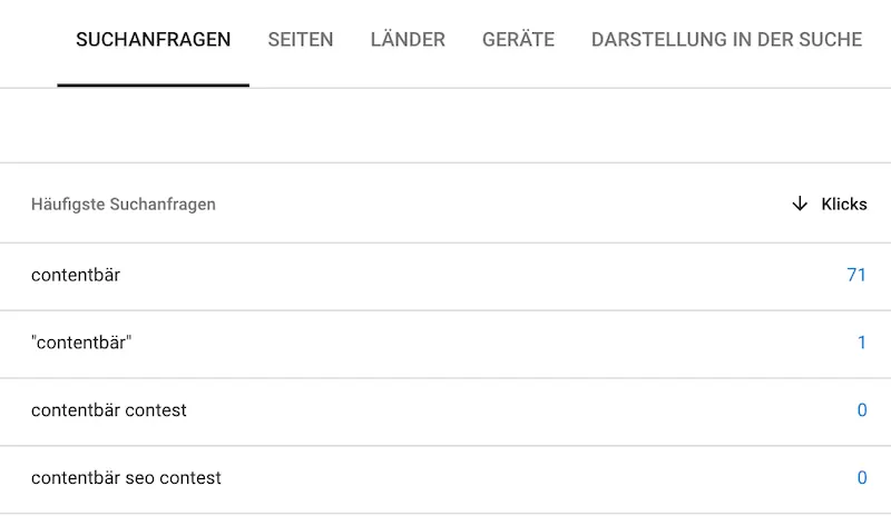 Suchbegriffe Search Console AWEOS