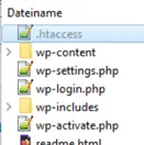 WordPress Stammverzeichnis: htaccess öffnen