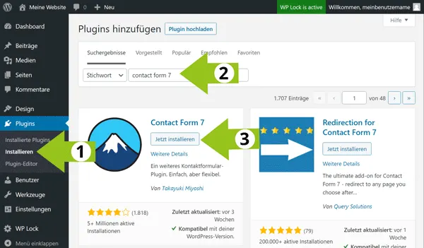 Contact Form 7 in WordPress installieren