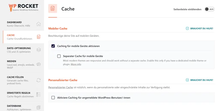 WordPress Cache Plugin WP Rocket