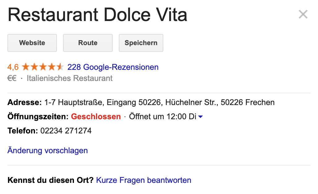 Google My Business Eintrag Google My Business Eintrag